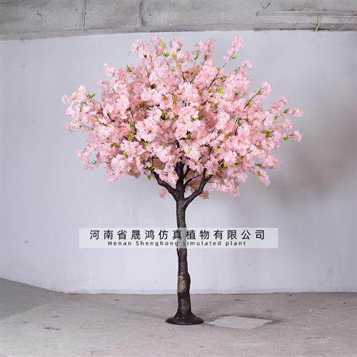 仿真樱花树定制大树假树玻璃钢桃花树玫瑰花树实木定做三角梅树