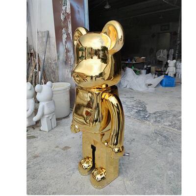 bearbrick网红暴力熊摆件酒店样板房卡通公仔玻璃钢落地饰品雕塑