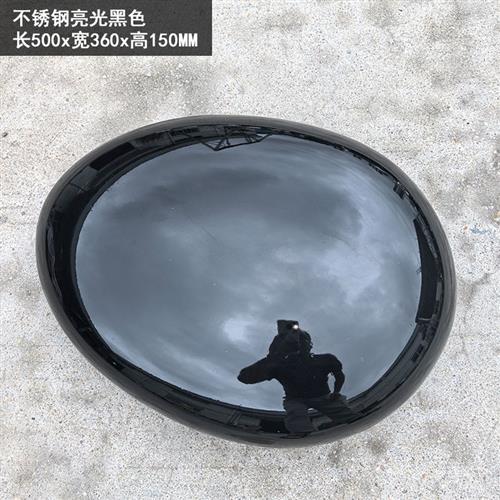 创意不锈钢块面石头雕塑草坪摆件工艺小品公园绿多落地异形厂家