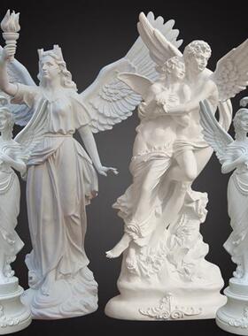 爱神翅膀情侣雕像四季光明天使雕塑大型玻璃钢人物艺术品装饰摆件