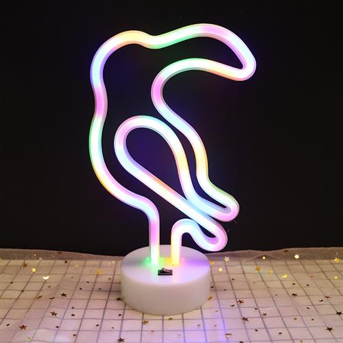 led霓虹装饰灯卧室爱心恐龙雪人造型小夜灯USB电池盒led造型夜灯