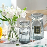 [Трех -части набор] Стеклянная ваза Прозрачная вода выращивает богатую бамбуковую лили лили цветочная бутылка цветочная бутылка гостиная цветочные украшения