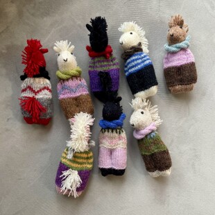 【含视频可跟织】插兜酷拽马材料包棒针diy羊毛编织萌丑马年玩偶