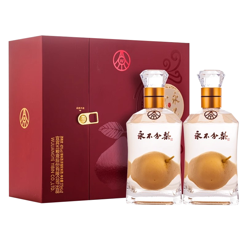 五粮液 五粮液股份40度永不分梨酒375ml*2瓶礼盒装 收藏礼品酒