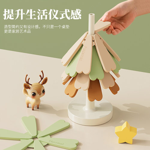 圣诞树隔热垫硅胶防烫餐