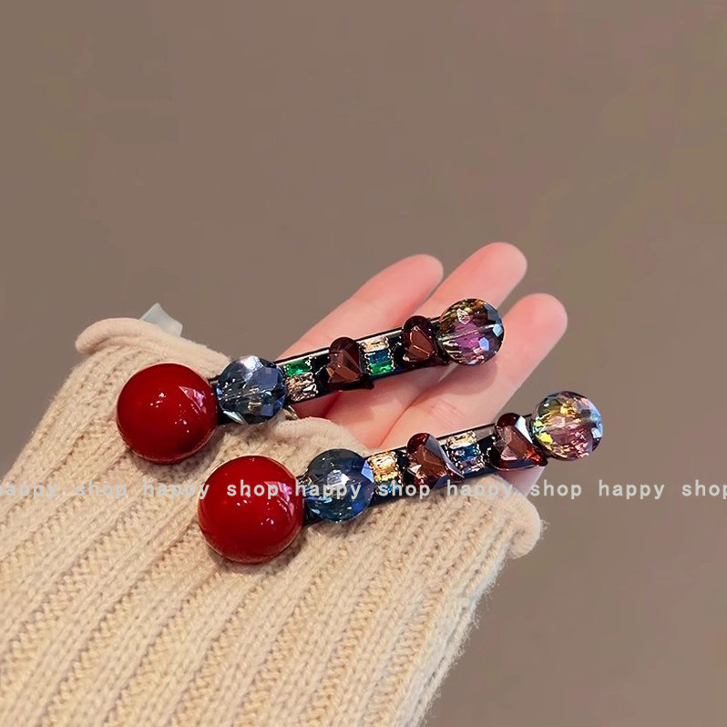 彩钻糖果色系小爱心小发夹甜美可爱爪夹发卡女生发饰侧边夹刘海夹