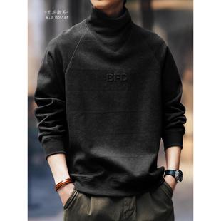 覆古半高领卫衣男宽松打底衫 BIAS潮牌美式 重磅秋冬加绒 neith