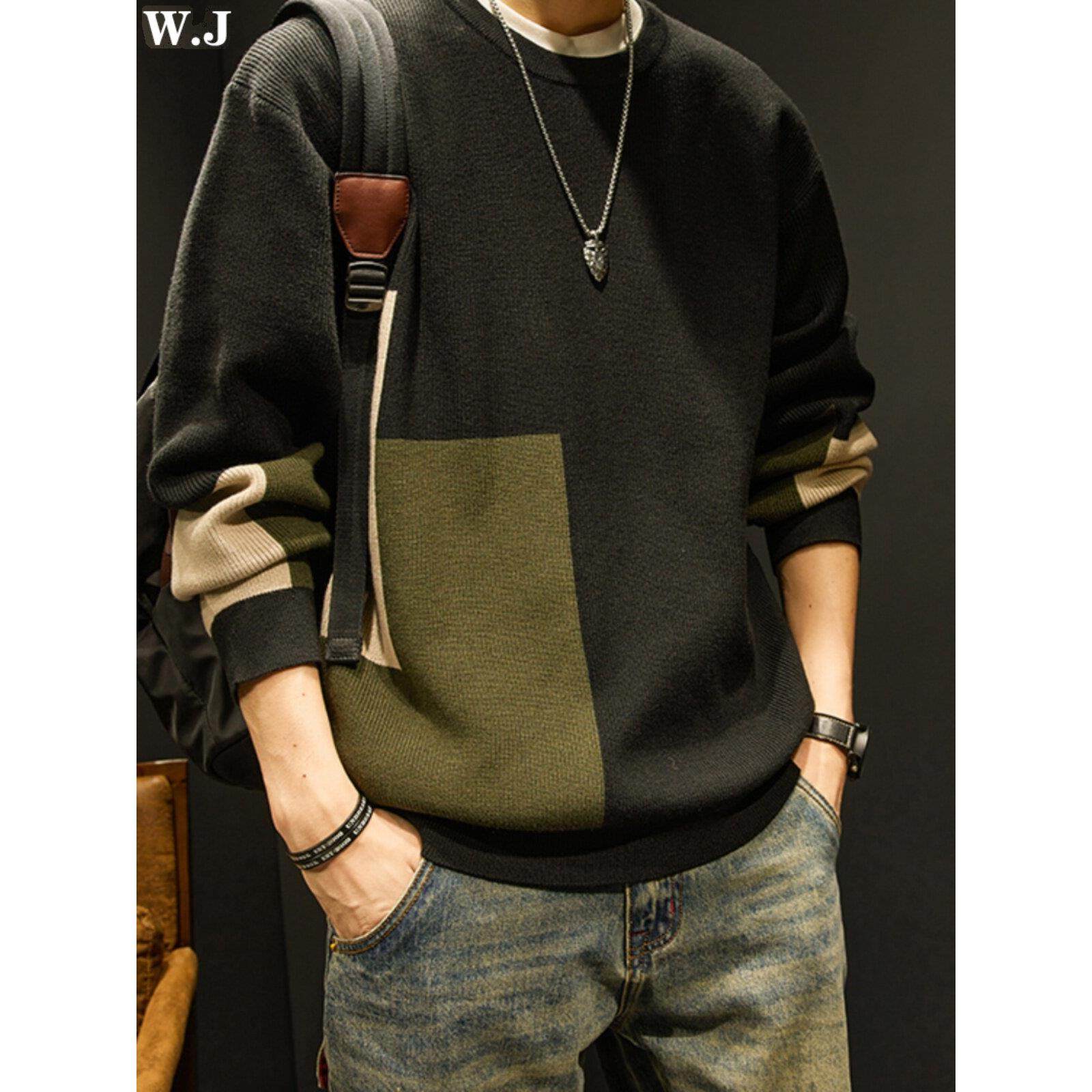 潮牌it neith BIAS美式高端秋冬季毛衣男宽松内搭休闲打底针织衫