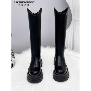 2025秋冬新款 长筒靴厚底显瘦骑士靴女士高筒巨好穿不累脚加绒靴子