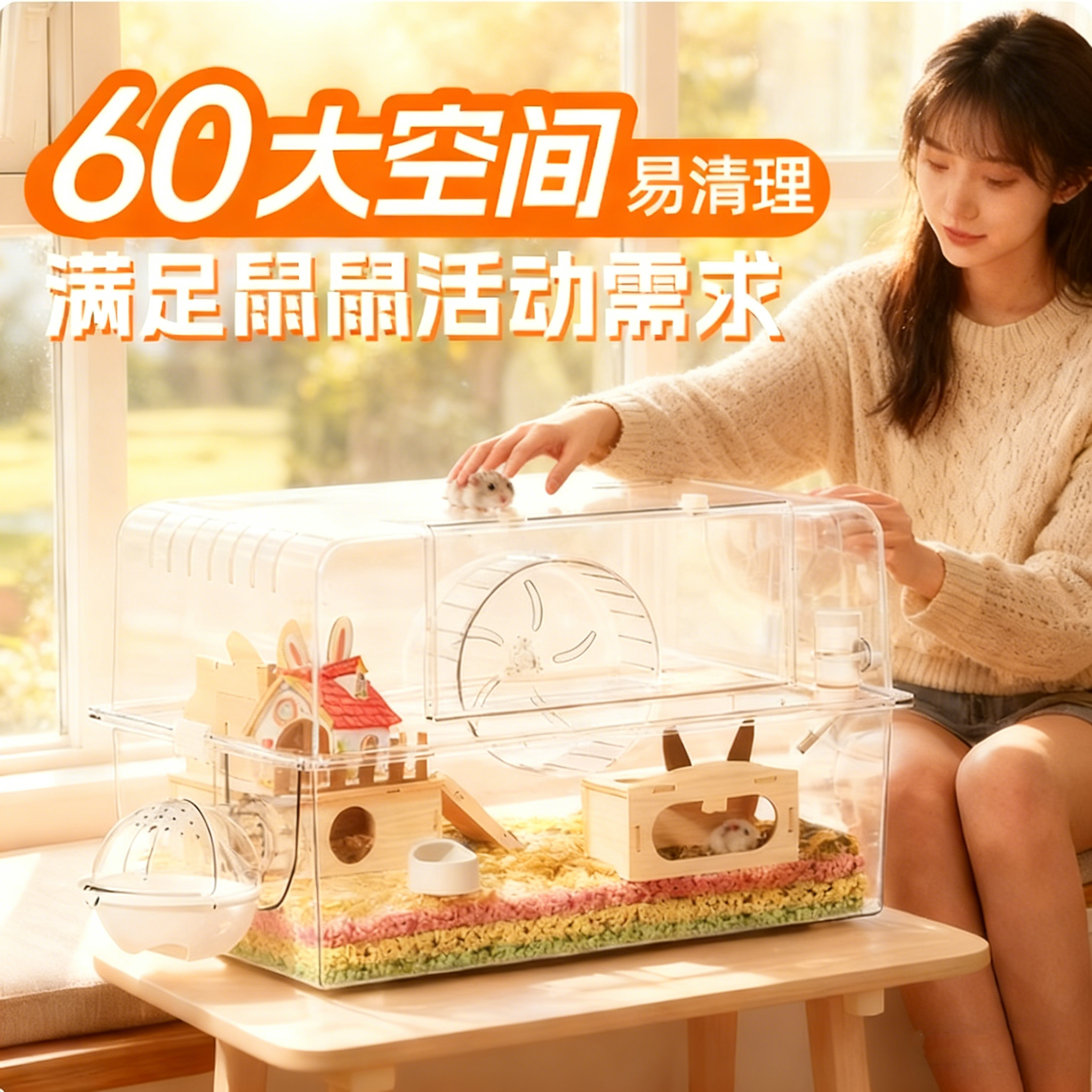 仓鼠笼子豪华大别墅金丝熊透明