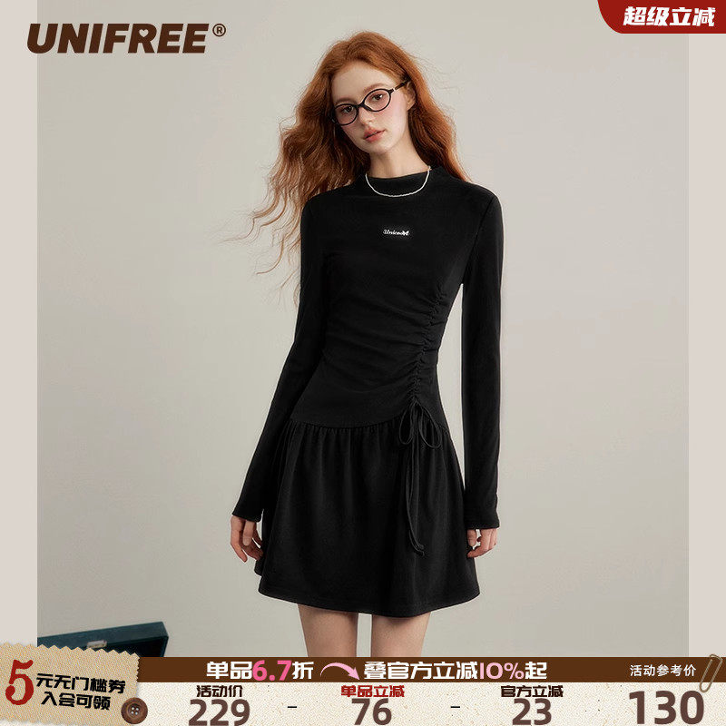 UNIFREE气质复古连衣裙