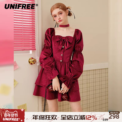 UNIFREEA字型丝绒连衣裙