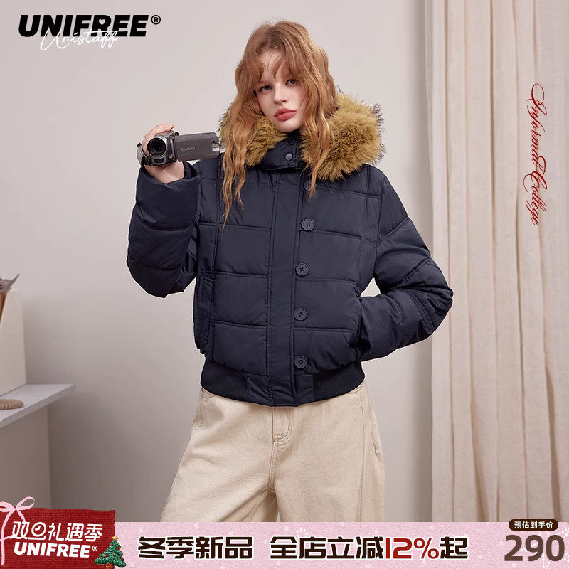 UNIFREE藏蓝色棉服外套