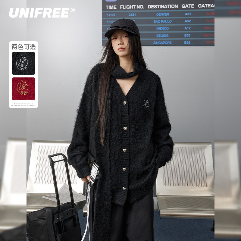 UNIFREEV领开衫毛针织衫