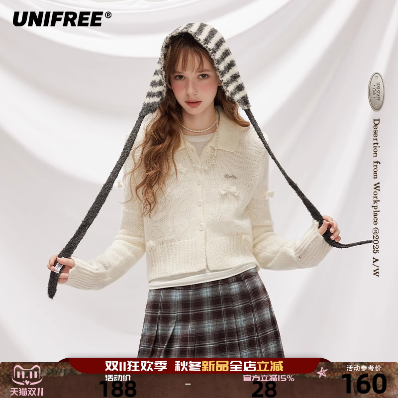 UNIFREE法式白色针织衫
