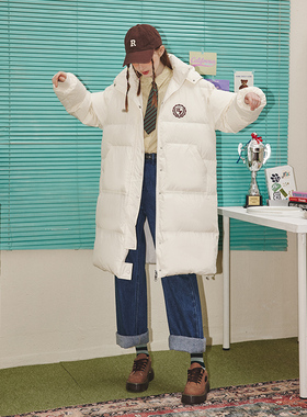 【呼呼严选专享】UNIFREE白色羽绒服中长款加厚外套U224Y609D1D1