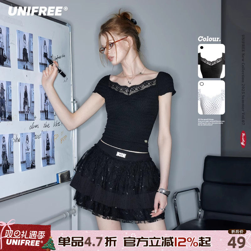 UNIFREE复古短袖修身T恤