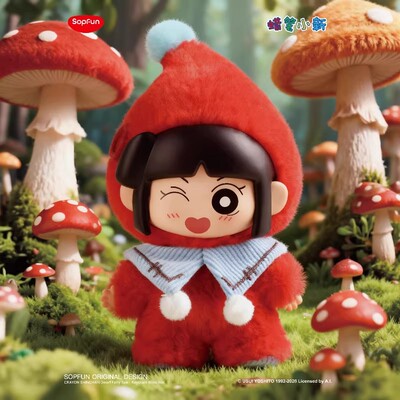 正版SOPFUN蜡笔小新矮人童话盲盒搪胶毛绒玩偶公仔挂件礼物送人