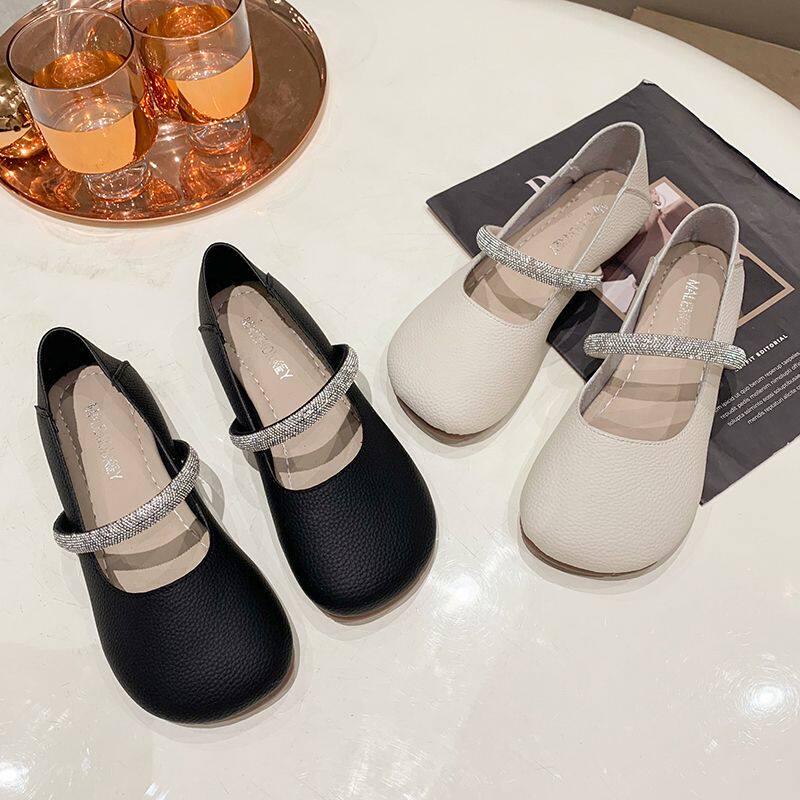 软底奶奶鞋超软百搭韩版时尚宽脚豆豆鞋新款公主鞋四季女鞋子复古