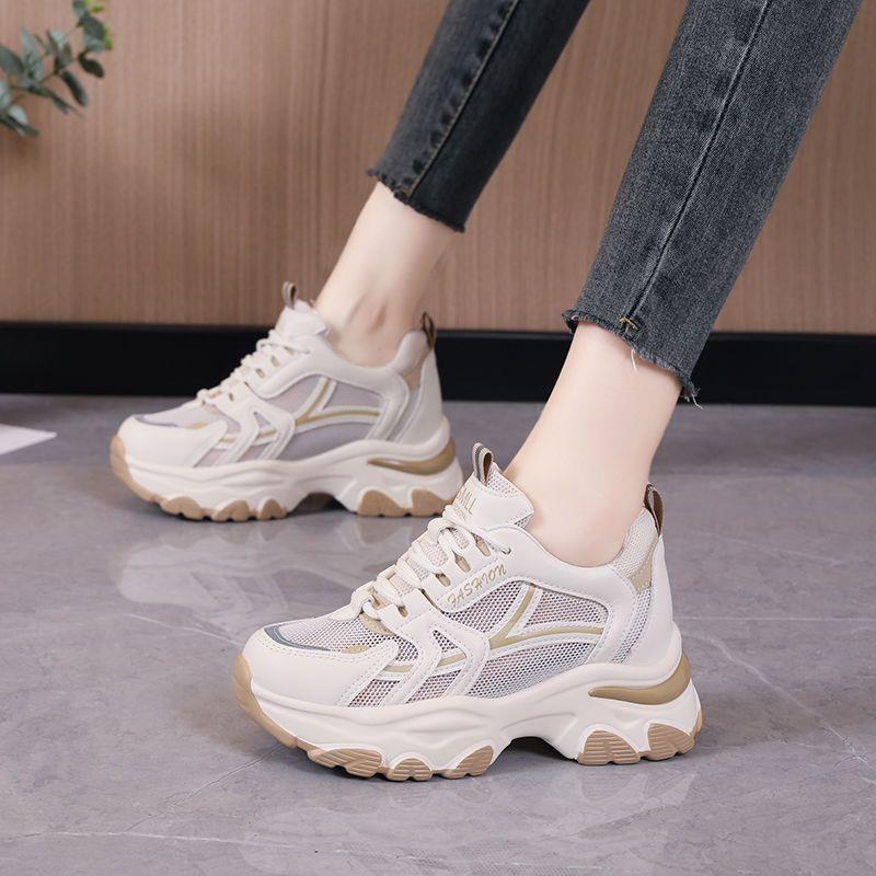 6cm内增高老爹鞋女2026年爆款春夏网鞋女透气网面休闲小个子女鞋z