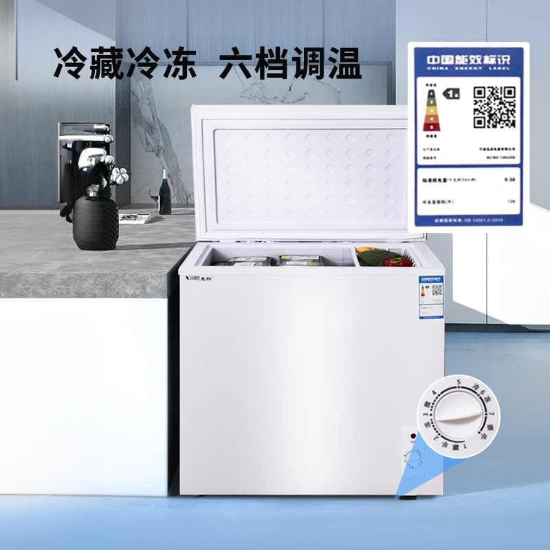 先科速冻保鲜冷柜一级能耗商用小型家用冰柜一人迷你卧式冰箱静音