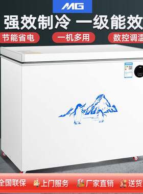 MG小型冷藏冷冻冷柜卧式大容量冰柜出租屋车家两用智能车载冰箱