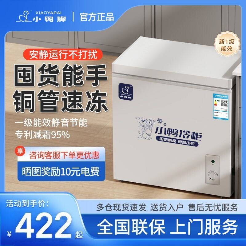 小鸭冰柜家用小型全冷冻冷柜保鲜箱冷藏冷冻静音节能型无霜小冰柜