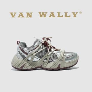 范沃利利基设计2025超级流行的爸爸鞋的厚底增加5厘米夏季网透气