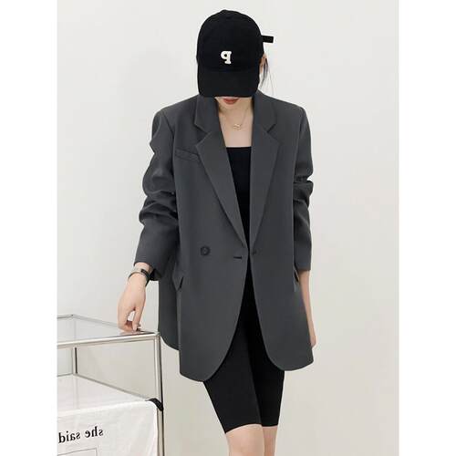 LILY MOST高级感灰色西装外套女春新款韩版小个子宽松休闲西服潮