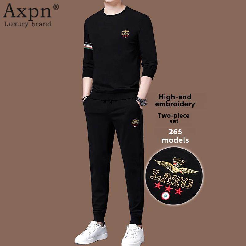 运动服套装男2025年秋季休闲时尚高端设计休闲透气卫衣潮流两件套