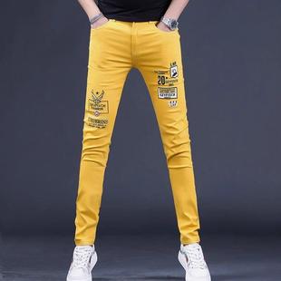 牛仔裤男欧洲站高级感潮牌正品修身小脚长裤时尚刺绣穿搭男士裤子