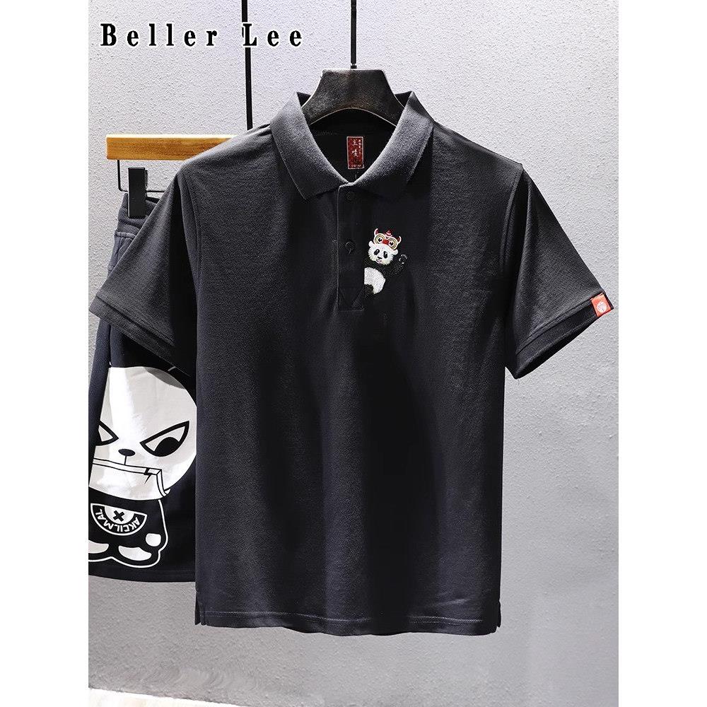 BellerLee 2025新款polo衫短袖男夏季高级刺绣潮牌纯棉宽松t恤
