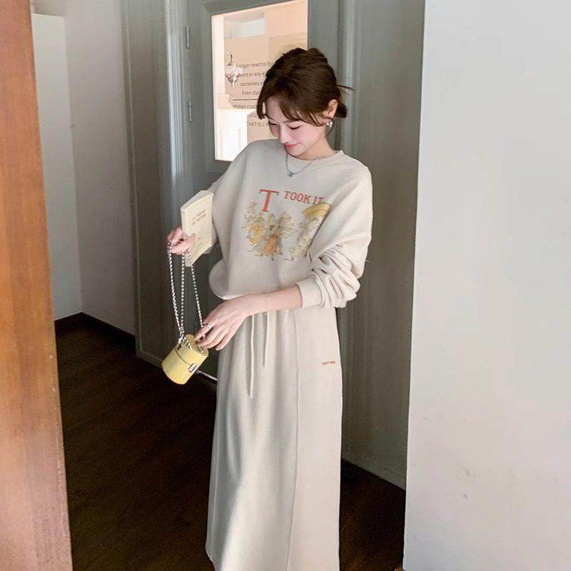 LILY MOST米色休闲运动套装裙女秋2025新款长袖卫衣半身裙两件套,女装/女士精品,大码套装,淘宝优惠券,粉丝福利购,淘宝优惠卷