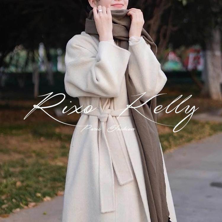 RIXO STREET法式浴袍款冬季中长双面羊绒大衣新款高级感毛呢外套