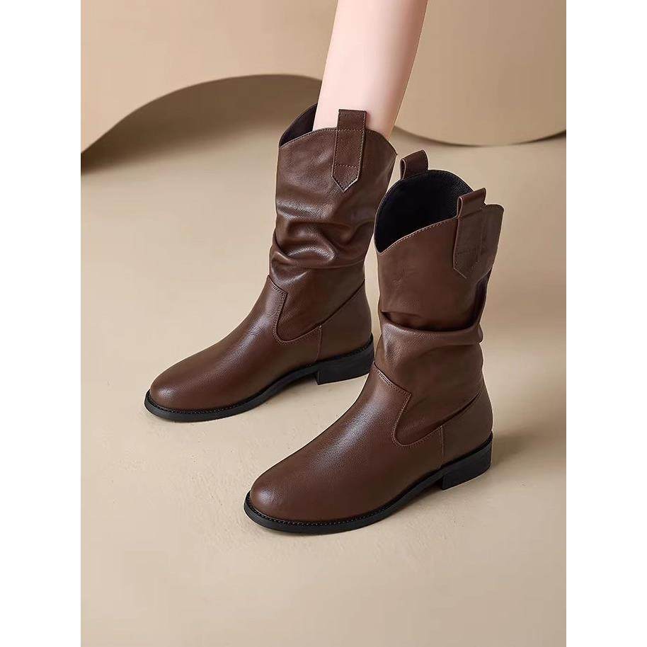 巨好看小短靴子2025新款爆款百搭棕色瘦瘦靴子机车靴女马丁靴女靴