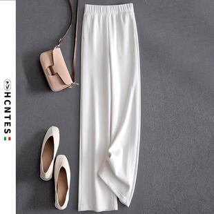 松紧腰垂感显瘦羊绒糯米休闲裤 新款 女2024冬季 HCNTES加绒直筒裤