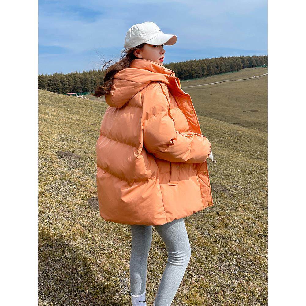 高奢多巴胺橘色短款羽绒服女冬2025年新款独特超好看橙色保暖外套
