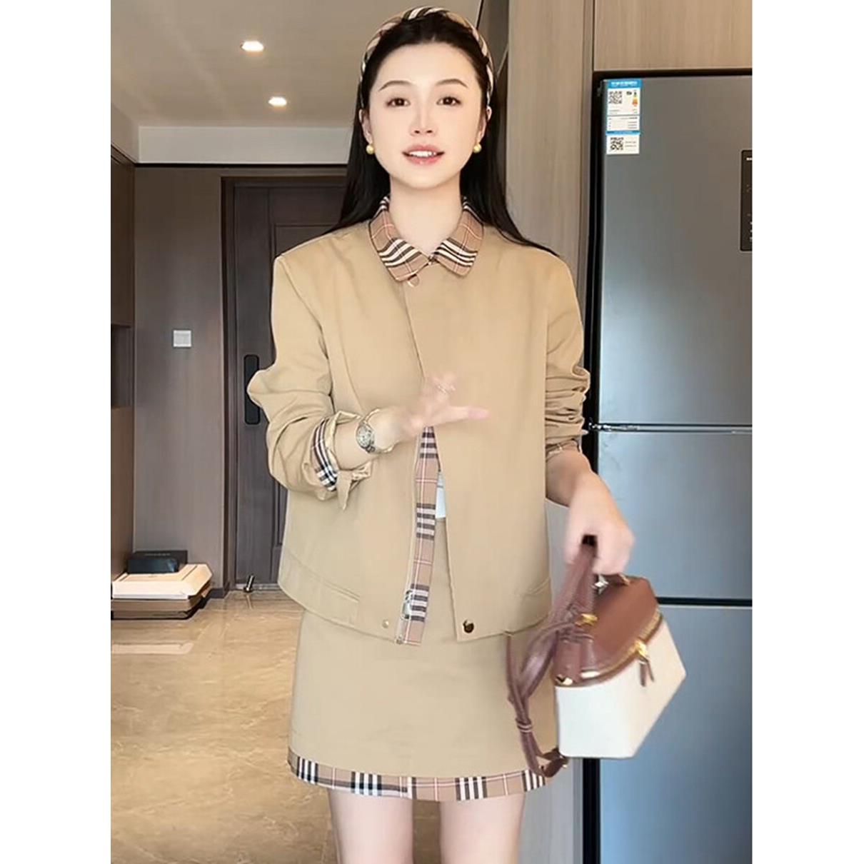 LILY MOST巨好看春装新款女高级气质风衣夹克外套半身裙裤两件套