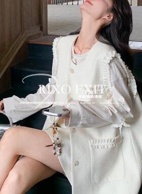RIXO EXIT法式小香风短裙马甲套装女2025秋季新款高级甜美三件套