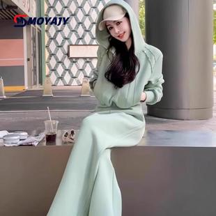 MOYAJY品牌港风休闲运动套装女春秋显瘦高级感卫衣阔腿裤两件套