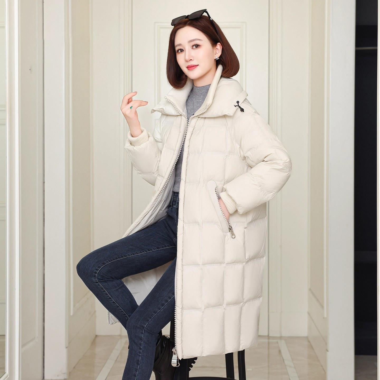 梵薇兰羽绒服女中长款过膝冬季新款品牌百搭洋气质中年妈妈外套潮