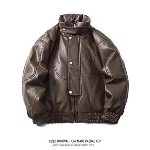 高端真皮羽绒服男冬季2025新款加厚保暖痞帅宽松休闲立领皮衣外套