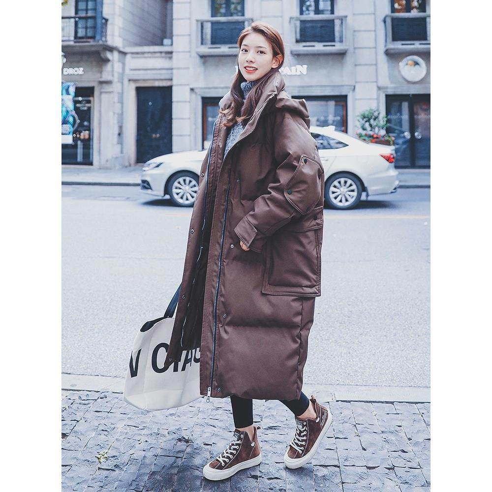 Baulmain Paul长款羽绒服女冬时尚洋气外套设计感咖色高端面包服