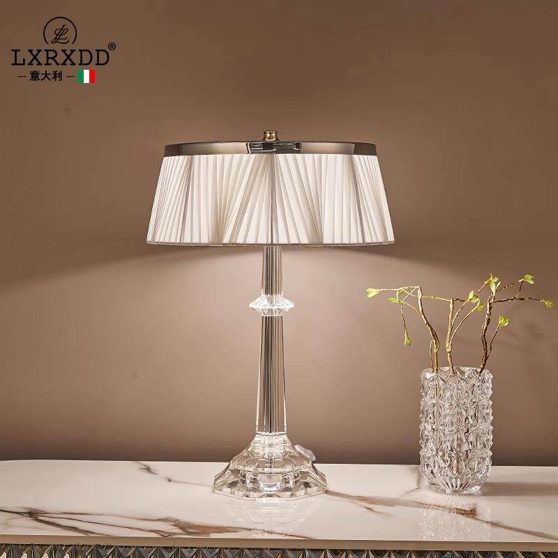 LXRXDD意大利轻奢水晶台灯简约现代温馨客厅卧室装饰高级感床头灯