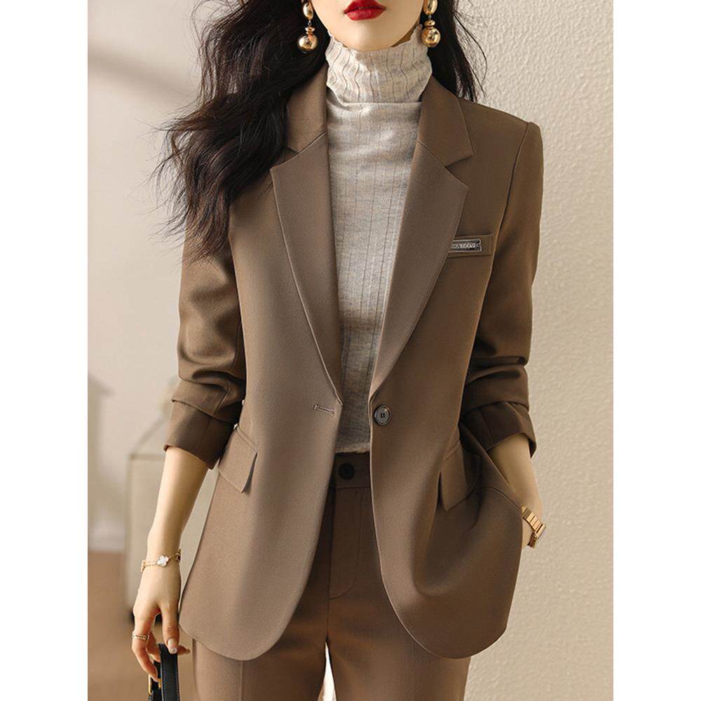 高级感西装套装女秋冬新款修身气质职业装工作服休闲西服外套正装