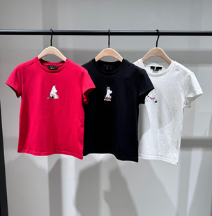 正品 2026夏新品 弹力精梳棉烫钻印花T恤MBF2TEE026 MOOM联名