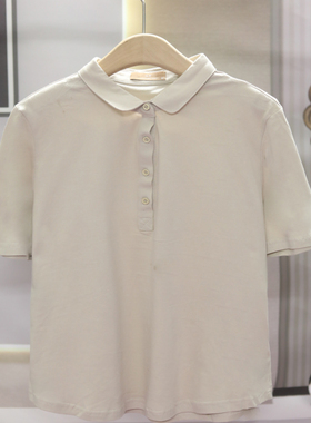 杰然不同夏季新款纯色POLO衫时尚百搭显瘦翻领短袖T恤女  21819
