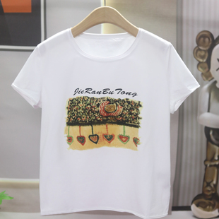 杰然不同夏季 涂鸦印花减龄休闲百搭显瘦圆领短袖 T恤女 2688 新款