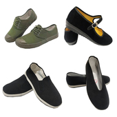 成人红军八路军演出鞋 老绿胶鞋 男女老北京布鞋 平底圆口松紧口布鞋