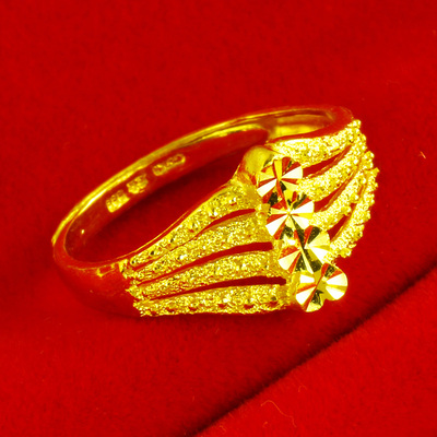 黄金戒指9999足金女款爱心形纯金首饰步步高年轻人送妈妈礼物